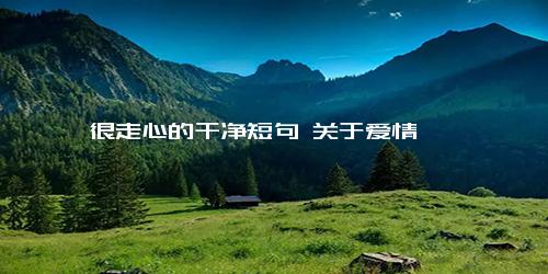 很走心的干净短句 关于爱情
